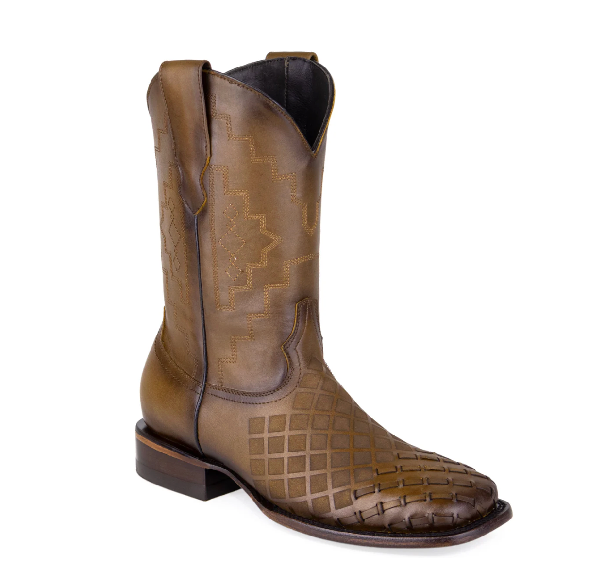 FINN - Leather Wide Square Toe Boots