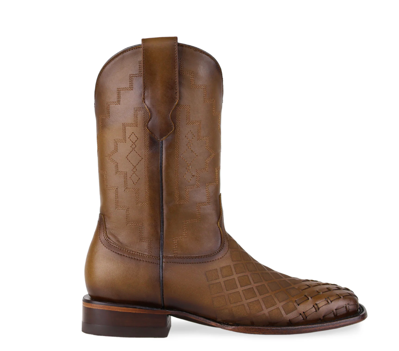 FINN - Leather Wide Square Toe Boots