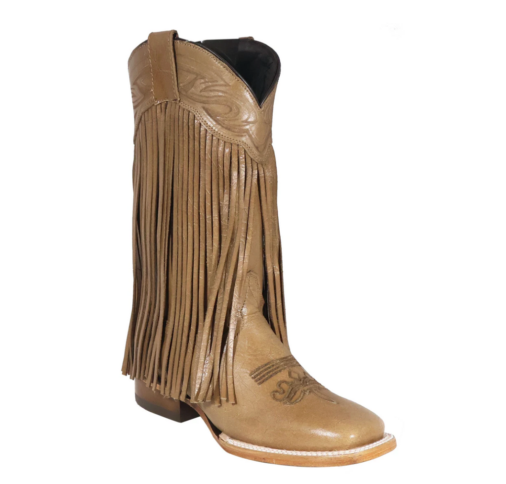 CHOLE FRINGE - Square Toe Boots